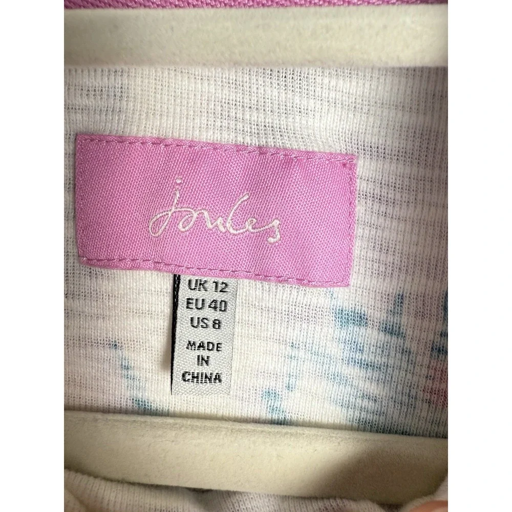 Joules Marlston Pink Purple Floral Print Hooded Sweatshirt Hoodie Slim Fit SMALL - Picture 6 of 7